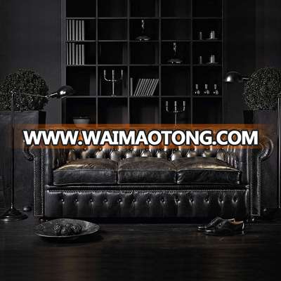 European Chesterfield Leather Sofa and American Retro Sofa