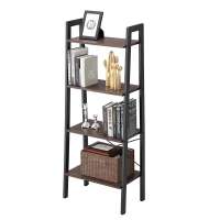 Freestanding 4-Tier Ladder Bookshelf Storage Holders & Racks  for Living Room  Kitchen or Balcony