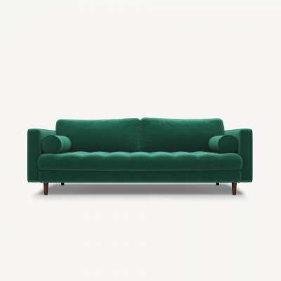 UKFR Sectional 3 Seater Velvet Sofa Living Room Sofa Home Furniture Sofa